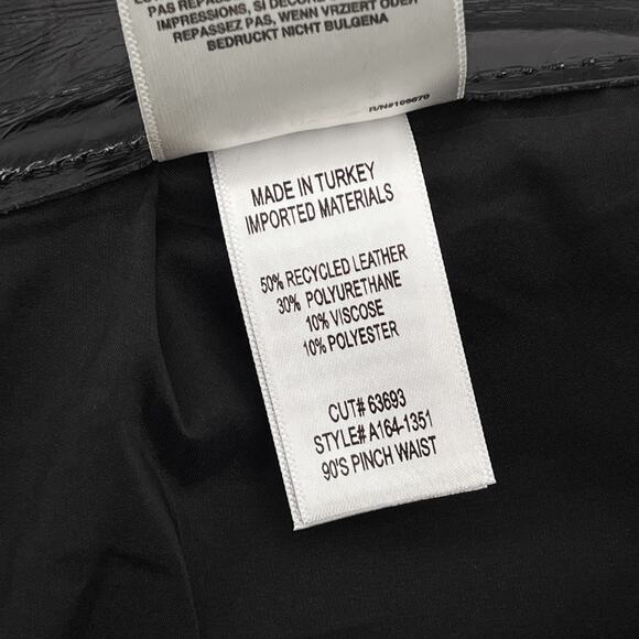 AGOLDE 90s Pinch Waist Recycled Leather Pants Black Patent Size 29 - Picture 4 of 5